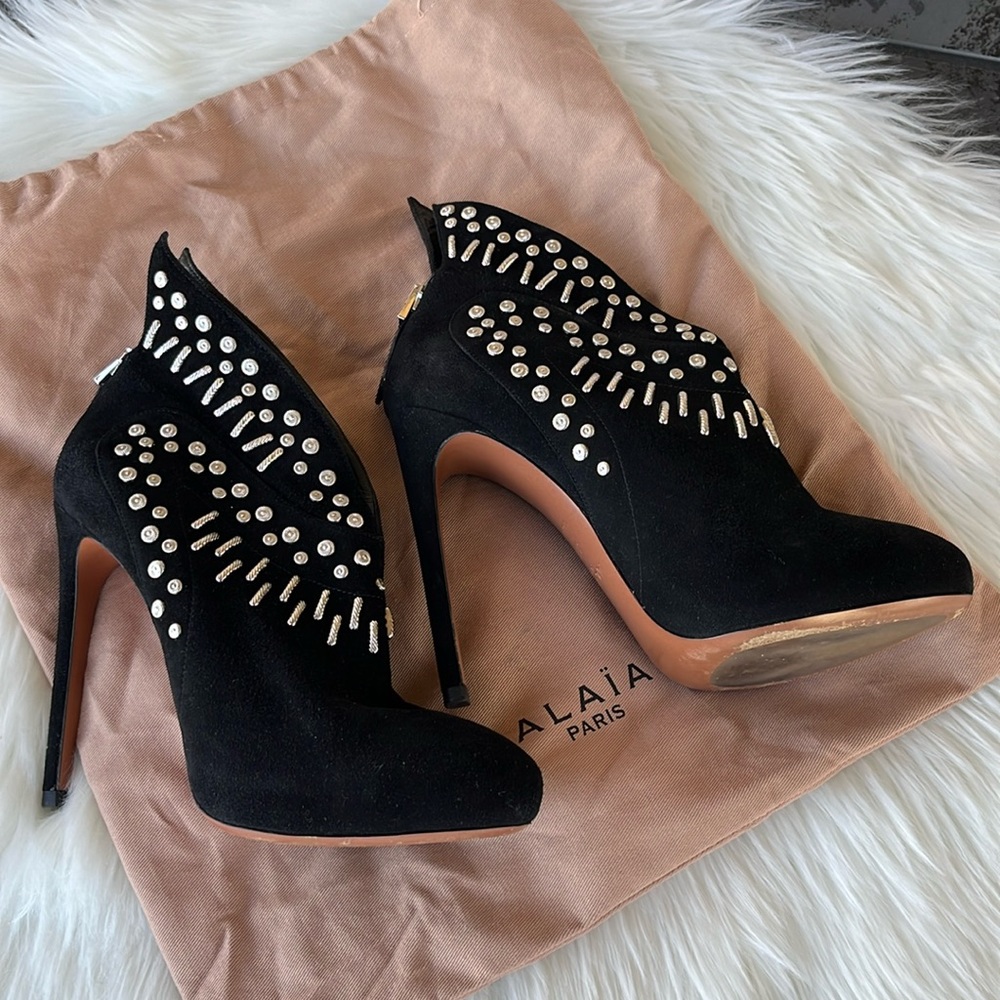 Alaïa Studded Bootie Heels